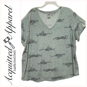 Evri Everyday Leopard Print 2X V-Neck Tee